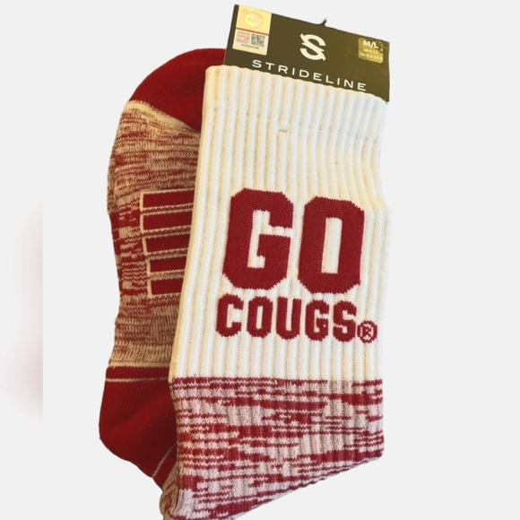 NWT Unisex Washington State University Cougars Strideline Crew Socks - Picture 3 of 6